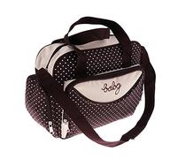 Toygogo Sac De Maternité pour Maman Sac à Langer pour Bébé Sacs à Main d'allaitement Multifonctions à Pois - Petite Brun
