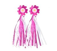 Toyhood Lot de 2 serpentins de vélo à fleurs colorées, jolis rubans de guidon, accessoires de décoration pour guidon de vélo pour enfants