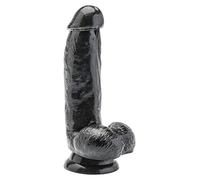 ToyJoy Gode réaliste gros noir – vaginal et anal – avec ventouse