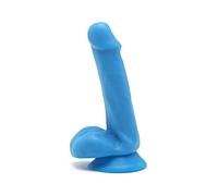 Gode Ventouse avec Testicules Happy Dicks Get Real 15 cm - Couleur : Bleu