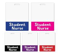 Toykee Porte-badge surdimensionné pour étudiant et infirmière - Accessoires horizontaux pour étudiant et infirmière XL - Bleu, rose, noir, violet, rouge, porte-carte d'identité, étiquettes de nom pour