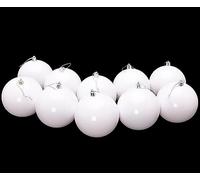 Toyland® 10 Boules de Noël colorées Extra Larges de 100 mm - Décorations d'arbre de Noël (Blanc)