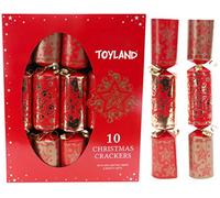 Toyland 10 Crackers de Luxe en Or Rouge et doré, Noël