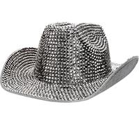 Toyland® 36 cm (14") Chapeau de cowboy de luxe noir avec strass - Accessoires pour festivals, concerts, déguisements et enterrements de vie de jeune fille - 3 couleurs disponibles