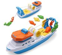 Toyland® 40cm (16") Bateau de Pêche Coloré de avec Portes Mobiles, Hameçon et 4 Poissons en Plastique - Jouet Aquatique Flottant pour Enfants - Jouets pour Piscine et Bain - 3 Ans et Plus