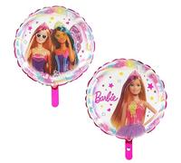 Toyland® 46 cm (18") Ballon rond en aluminium à pois double face avec personnage Barbie - Décorations de fête pour enfants