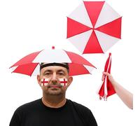 Toyland® 50 cm (20") Chapeau-parapluie rouge et blanc Angleterre - Parasol pliable pour se protéger de la pluie et du soleil, idéal pour les festivals, et les manifestations en plein air