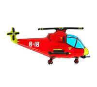 Toyland® 65 cm (26") Ballon en aluminium en forme d'hélicoptère rouge - Décorations de fête pour enfants