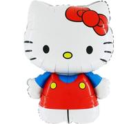 Toyland® 76 cm (30") Ballon en aluminium en forme de Hello Kitty habillé en rouge/bleu - Décorations de fête pour enfants