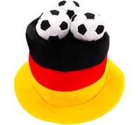 Toyland® Allemagne Chapeau Haut de Forme Fantaisie pour Fan de Football avec Footballs 3D - Parfait pour les Fêtes D'Euro/Coupe du Monde/Football et les Célébrations Allemandes - 8 Pays Disponibles