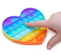 Toyland® Arc-en-Ciel Jouet Fidget Sensory Bubble Pop Bubble de Couleur (Cœur)