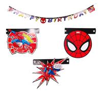 Toyland® Bannière Spiderman 'Happy Birthday' de 1,2 m (4 pieds) - Décorations de fête de super-héros - Décorations d'anniversaire