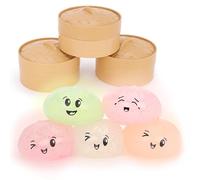 Toyland® Bao Dumpling Phosphorescent et Souple, Jouet Sensoriel Anti-Stress avec Boîte Vapeur en Plastique - Jouet à Presser pour Enfants - 1 Jouet au Choix Aléatoire - À partir de 3 Ans
