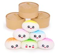 Toyland® Bao Dumpling Squishy à Couvercle Coloré - Jouet Sensoriel Anti-Stress avec Boîte Vapeur en Plastique - Jouet à Presser pour Enfants - 3 Ans et Plus