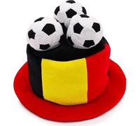 Toyland® Belgique Chapeau Haut de Forme Fantaisie pour Fan de Football avec Footballs 3D - Parfait pour les Fêtes de L'Euro/Coupe du Monde/Football et les Célébrations en Belgique - 8 Pays Disponibles