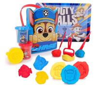 Toyland® Coffret d'activités Chase Paw Patrol 12 pièces - 3 pâtes à modeler, 3 emporte-pièces, 1 rouleau, 3 tampons, 1 écran de jeu lavable et 1 seau - Jouets créatifs