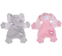 Toyland Doudou bébé Animal - avec Aide à la Dentition - Peluche Douce - Convient dès la Naissance