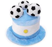 Toyland® Drapeau Argentine Haut-de-forme de supporter de football avec ballons 3D - Coupe du Monde, Euro, Jeux, Soirées déguisées et fêtes à thème argentin - Taille unique adulte - 10 pays au choix