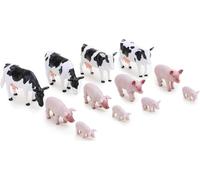 Toyland® Ensemble d'Animaux de Ferme à l'Échelle 1:32 - Collection de la Ferme - Animaux à Collectionner (12 Vaches et Porcs)
