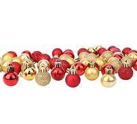Toyland® - Ensemble de 64 Mini Boules de Noël 32 Rouges 32 dorés 2.5cm (25mm)