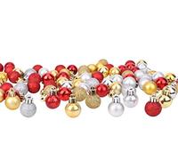 Toyland® - Ensemble de 96 Mini-Boules de Noël 32 Rouges, 32 Boules d'argent et 32 Boules d'or - 2.5cm (25mm)