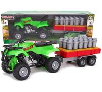 Toyland® Ensemble de Jeu Farm Quad & Trailer - Échelle 1:16 - Action de Roue Libre - Jouets de Ferme pour garçons (Vert)