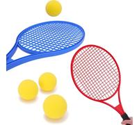 Toyland® Ensemble de tennis en plastique de 54 cm - 2 raquettes avec 1 balle en mousse - Jouets et jeux d'extérieur - 1 couleur sélectionnée au hasard