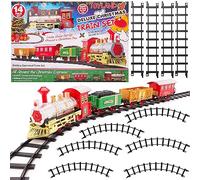 Toyland® Ensemble de Train de Noël de Luxe 14 Pièces avec Son Réaliste et Lumière - À Piles - Piste de 330 cm - Jouets de Noël