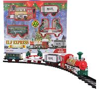 Toyland® Ensemble de Train de Noël Elf Express de 16 pièces avec lumières et Sons Comprenant des Wagons Mobiles - 3 dispositions différentes