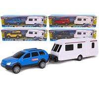 Toyland® Ensemble de Voiture et Caravane en métal moulé à Tirer - échelle 1:32 (Aléatoire)