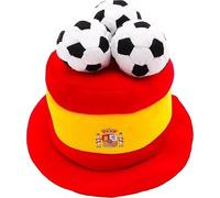 Toyland® Espagne Chapeau haut-de-forme de supporter de flag football avec ballons 3D - Coupe du Monde, Euro, Fêtes déguisées à thème Espagnol - Taille unique adulte - 10 pays au choix