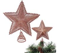 Toyland® Étoile de Sommet d'arbre en Or Rose pailleté de 23cm (9") - Décorations de Sapin de Noël de Luxe - Cimier d'arbre