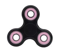 Toyland® Fidget Hand Spinner - Soulagement du Stress et de l'anxiété - Couleurs Assorties (Anneaux Noirs et Roses)