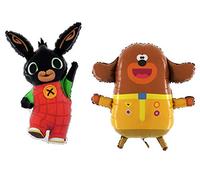 Toyland® Géant Jumbo Taille Hey Duggee + Bing C Beebies Caractères Ballons Aluminium - Ballons de fête pour Enfants