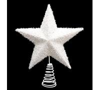 Toyland La Belle Étoile de Haut d'arbre Brillée Blanche de 30 centimètres - Le Chapeau Haut-de-Forme d'arbre de Noël (DP38)