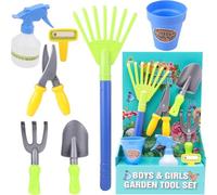 Toyland® Little Gardeners Ensemble d'outils de Jardinage 7 pièces - Comprend : 1 x pulvérisateur d'eau, 1 x Pot de Fleurs, 1 x étiquette de Plante et 4 x Outils de Jardinage - Outils de Jardin