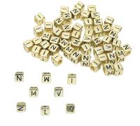 Toyland® Loom Bandz Lot de 52 perles en forme de lettres de l'alphabet Doré