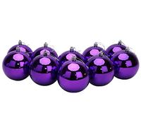Toyland® Lot de 10 Boules de Noël Extra Larges 100 mm - Décorations pour Sapin de Noël (Violet)