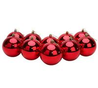 Toyland® Lot de 10 Boules de Noël Extra Larges 100 mm Rouge