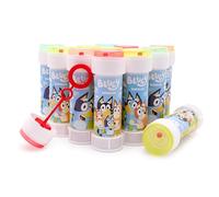 Toyland® Lot de 12 Bluey Bulles avec Baguettes, Solution de 60ml et Couvercle de Labyrinthe Fantaisie - Jouets de Poche et de Fête