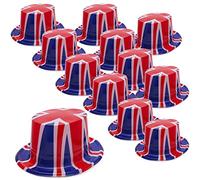 Toyland® Lot de 12 - Chapeaux haut-de-forme en plastique Union Jack - Taille unique