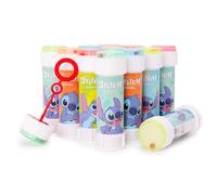 Toyland® Lot de 12 Stitch Bulles avec Baguettes, Solution de 60ml et Couvercle de Labyrinthe Fantaisie - Jouets de Poche et de Fête