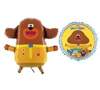 Toyland®Lot de 2 ballons - 1 ballon rond de 46 cm (18") Hey Duggee et les écureuils + 1 ballon géant en aluminium de 63 cm (25") avec personnage Hey Duggee