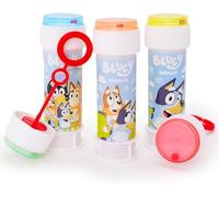 Toyland® Lot de 3 Bacs à Bulles Bluey avec Baguettes, Solution de 60ml et Couvercle Fantaisie en Forme de Labyrinthe - Jouets de Poche et de Fête