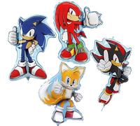 Toyland® Lot de 4 ballons en aluminium Sonic de 81 cm (32") - Sonic, Tails, Knuckles, Shadow - Décorations de fête pour enfants