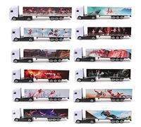 Toyland® Lot de 4 - Camions de Livraison Elfes en métal moulé sous Pression - Échelle 1:87-12 Dessins d'elfes coquins à Collectionner - Véhicules de Camion de Jeu