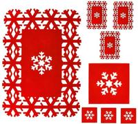 Toyland Lot de 8 Tapis de Sol de Noël en polyfeutre, Rouge