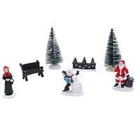 Toyland® Mini Décoration de Noël en Résine - Accessoires de Scène de Village - Figurines (7 Pièces, 10 cm x 4 cm)