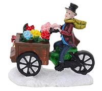 Toyland® Mini décoration de Noël en résine - Accessoires de scène de Village - Figurines de Noël (Vendeur de Fleurs)