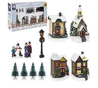 Toyland Mini Village Scène de Noël Lumineuse | Set de 12 pièces | Multicolore | 47 cm x 58 cm x 36 cm